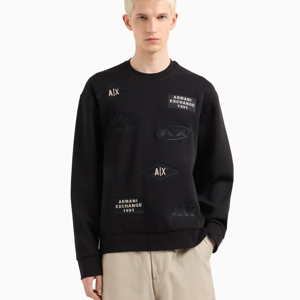 Armani Exchange Men's Black Crewneck Sweater NWT